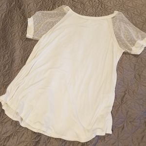 NWOT white lace sleeve top